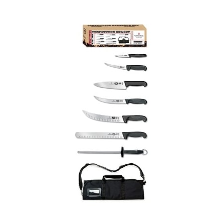 Swiss Army Brands Victorinox 46137Us2 Kitchen Fibrox Pro Sets Ultimate 8-Piece Competition Bbq Set Black Packaged VIC-5.1003.81-X3